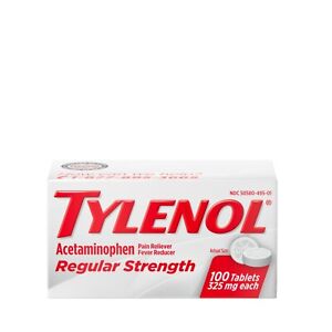 Tylenol Regular Strength Tablets with 325 mg Acetaminophen, 100 ct.