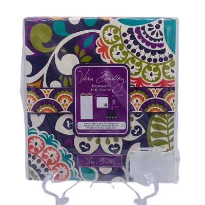 Vera Bradley Forget Me Nots Sticky Notes Pad New Sealed Blooms Purple Teal