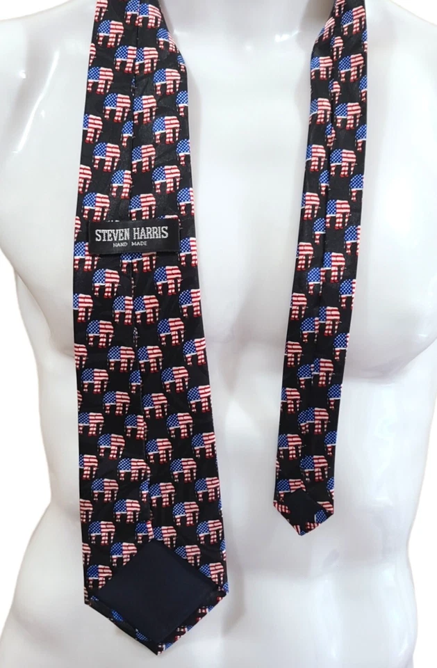 Corbata elefante político republicano Stephen Harris bandera de Estados Unidos día de las elecciones Foto 4 de 4