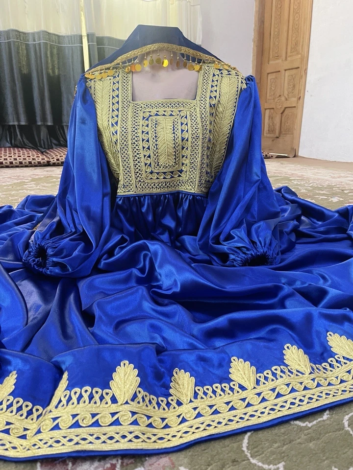 Gandea Afghani Dress Satin Handmade Charma Dress  Medium Size - Image 4 of 4