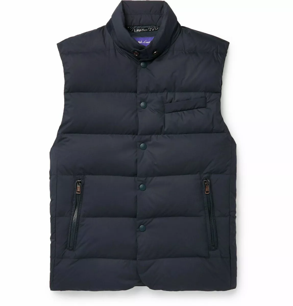 Ralph Lauren Purple Label Whitwell Quilted Navy Down Puffer Vest Gilet Jacket
