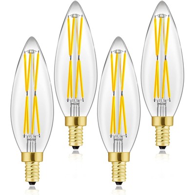 E12 LED Light Bulbs,Equal 100 Watt,Dimmable 8W Led Edison Bulb 4000K Neutral ...