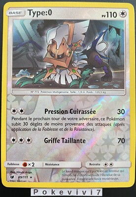 Pokemon Karte TYPE:0 89/111 Holo Reverse Sonne & Mond 4 SL4 FR NEU