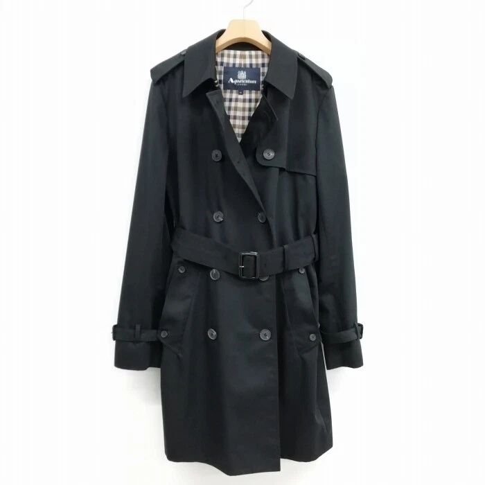 Aquascutum black trench coat sale