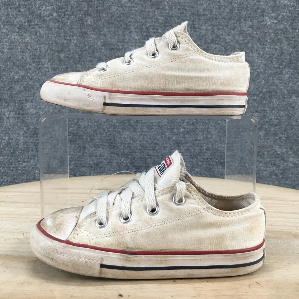 Converse туфли младенца 9 Chuck Taylor все звезды низкий кроссовок белый холст шнурует вверх - Изображение 2 из 4