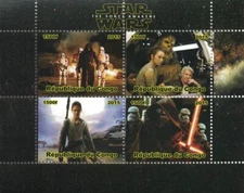 STAR WARS IL RISVEGLIO DELLA FORZA 2015 MNH FOGLIO FRANCOBOLLI