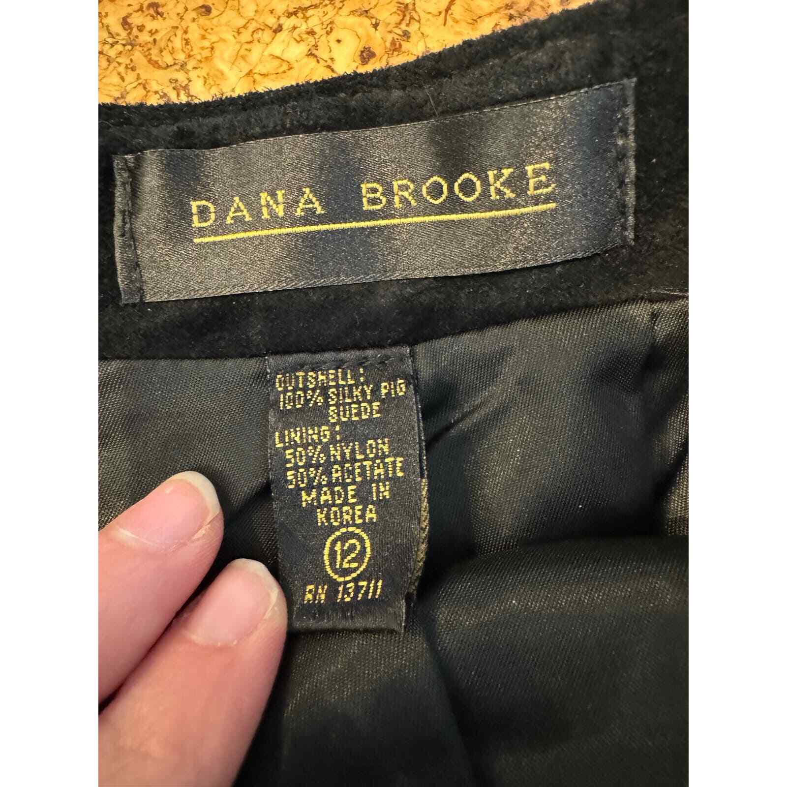 Dana Brooke 90s 100% silky pig Suede leather skir… - image 3
