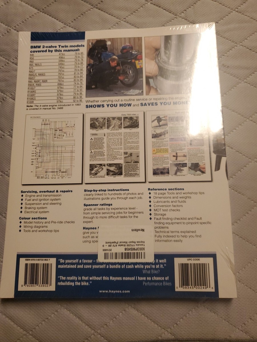 1970-1996 HAYNES BMW 2-VALVE TWINS SERVICE REPAIR MANUAL