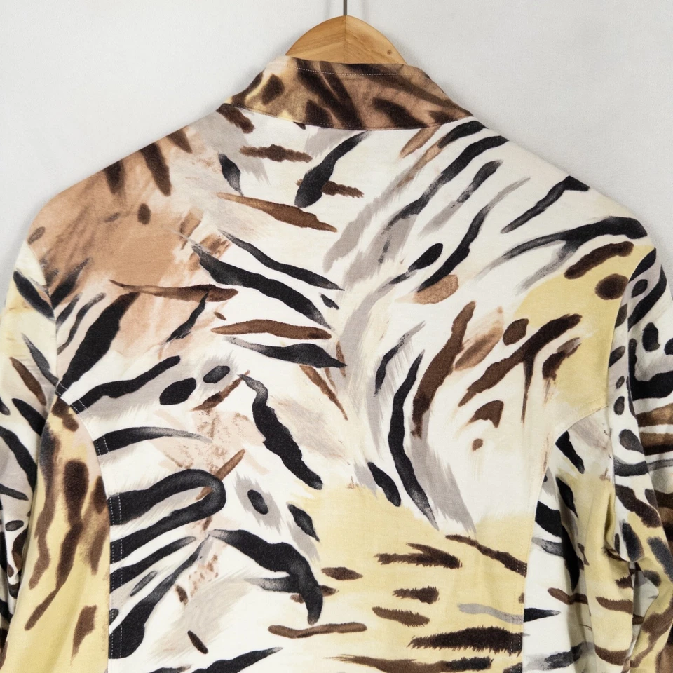 Толстовка Chico's Zenergy Top размер 1 США средний размер 8 анималистический принт на молнии французская махровая - Изображение 4 из 4