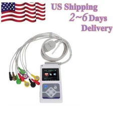 12 lead 12 Channel 24h Holter Monitor ECG Machine Recorder, pacemaker Analyzer