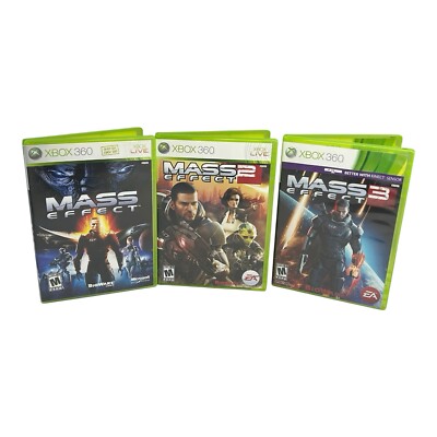 Mass Effect Trilogy 1 2 3 (Xbox 360) Tested Working Lot Of 3