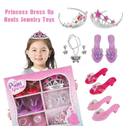 Dress Up Princess Dress Up Heels Jewelry And Tiaras Toys For Little Girls Kids