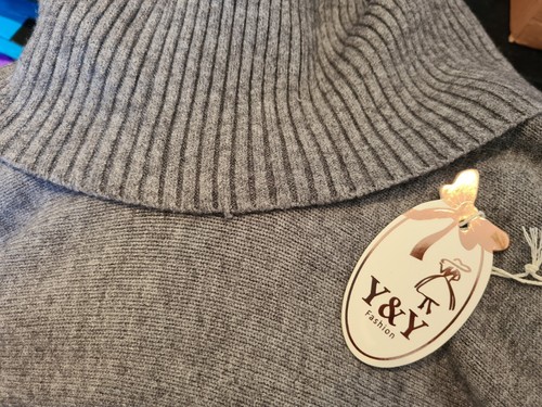 Poncho Y&Y de gran tamaño suave al tacto cuello redondo cuentas borla jersey talla única NUEVO - Imagen 14 de 18