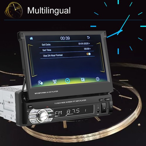 7 Inch Single 1 Din Car Stereo Carplay Flip Out Touchscreen FM Bluetooth Radio - Picture 10 of 16