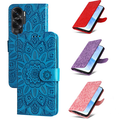Handyhülle für Huawei Nova 11 10 11i Sonnenblumenprägung PU Leder Geldbörse Etui