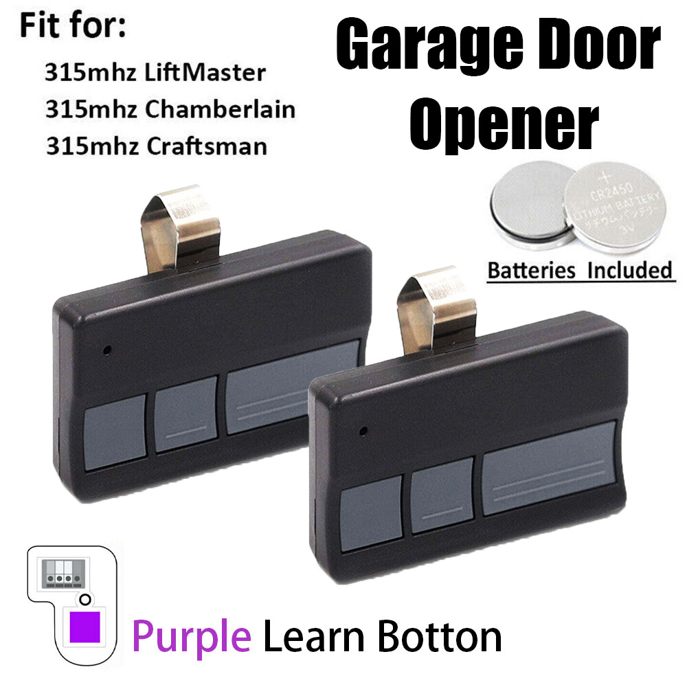 315MHz Purple Learn Button Garage Door Opener Compatible with