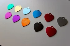 PET TAGS HEART ID DOG TAG PREMIUM FULLY ANODIZED 2-SIDE DIAMOND ENGRAVED PET TAG