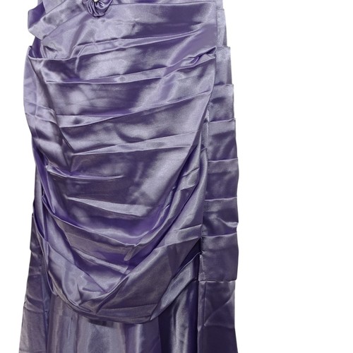Cinderella Divine Y2K Purple Satin Formal Gown Dress Jewel Flower Size XL  - Afbeelding 5 van 16