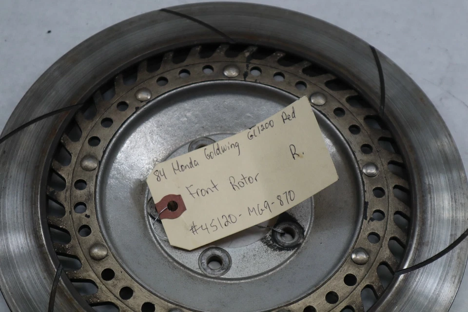 Rotor de disco de freno de rueda delantera derecha 1984 Goldwing GL1200A fabricante de equipos originales Honda Foto 2 de 3
