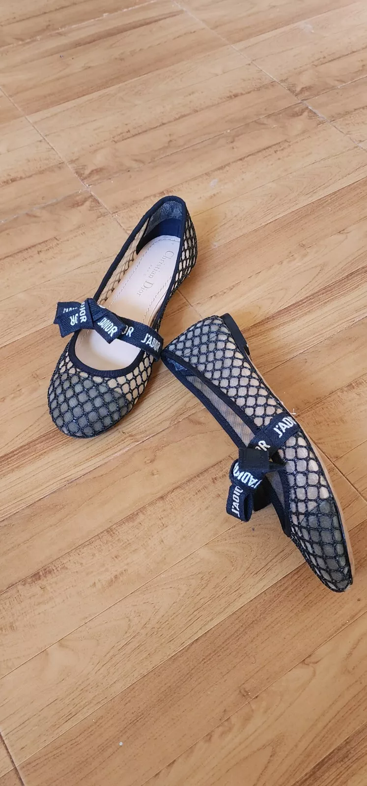 Chaussures plates Christian Dior Miss J'adior ruban Mary Jane noir taille 37 US.7
