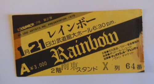 RAINBOW  CONCERT  TICKET   TOKYO  21st january  1978 - Foto 1 di 2