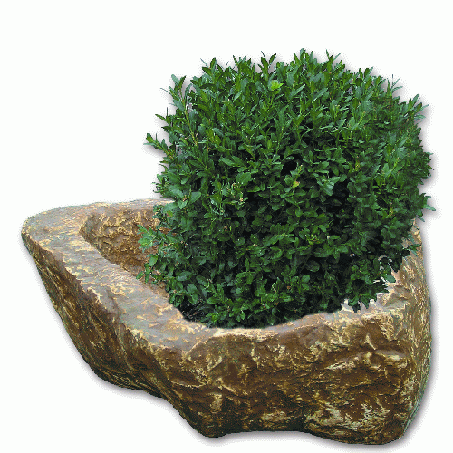 Vaso sasso fioriera in pietra colore grigio per arredo giardino 50x50xh20 cm Vaso sasso fioriera in pietra colore grigio per arredo giardino 50x50xh20 cm
