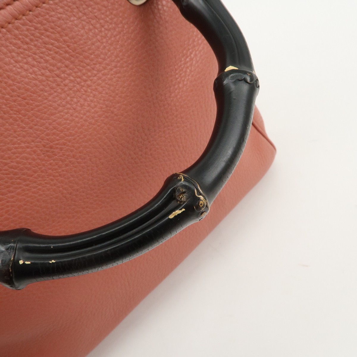 Auth GUCCI Bamboo Small Shopper 2WAY Bag Hand Bag Leather
