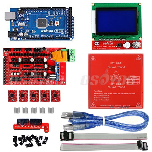 3D Printer Kit Ramps 1.4 +Mega2560 +12864 LCD+ MK2B Heatbed+ 5*A4988 for Reprap - Afbeelding 1 van 11