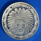 🌟NICE!🌟 Chief Sitting Bull/ Buffalo ~First Mint~1 oz .999 Fine Silver Round