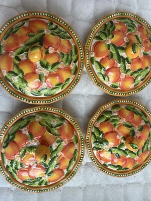 Temp-tations Tara Figural Peach Mini Pie Baking Dish Round with Cover. Lot Of 4 