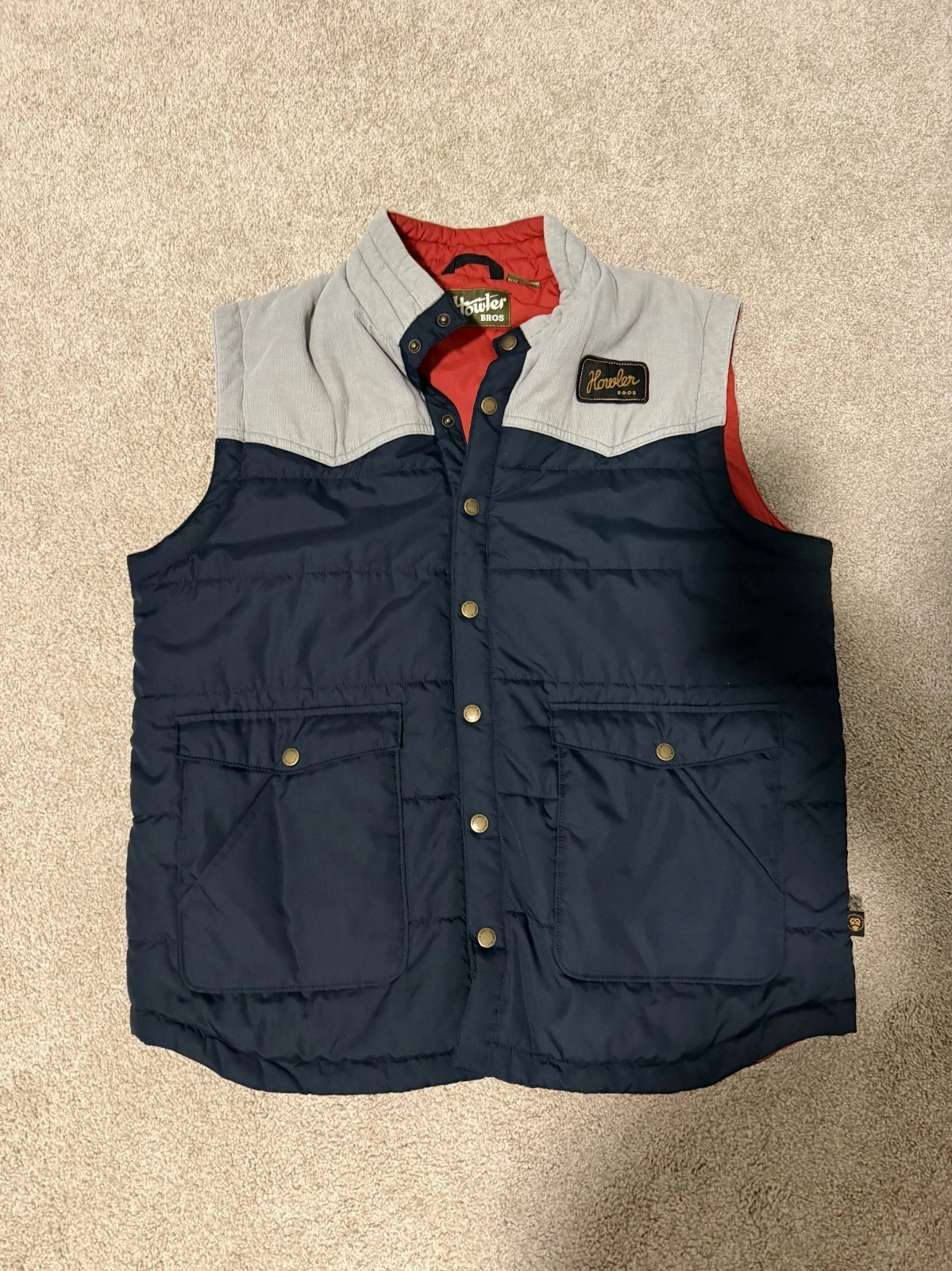 Howler Brothers Men's Large Blue-Grey Rounder Vest. EUC!