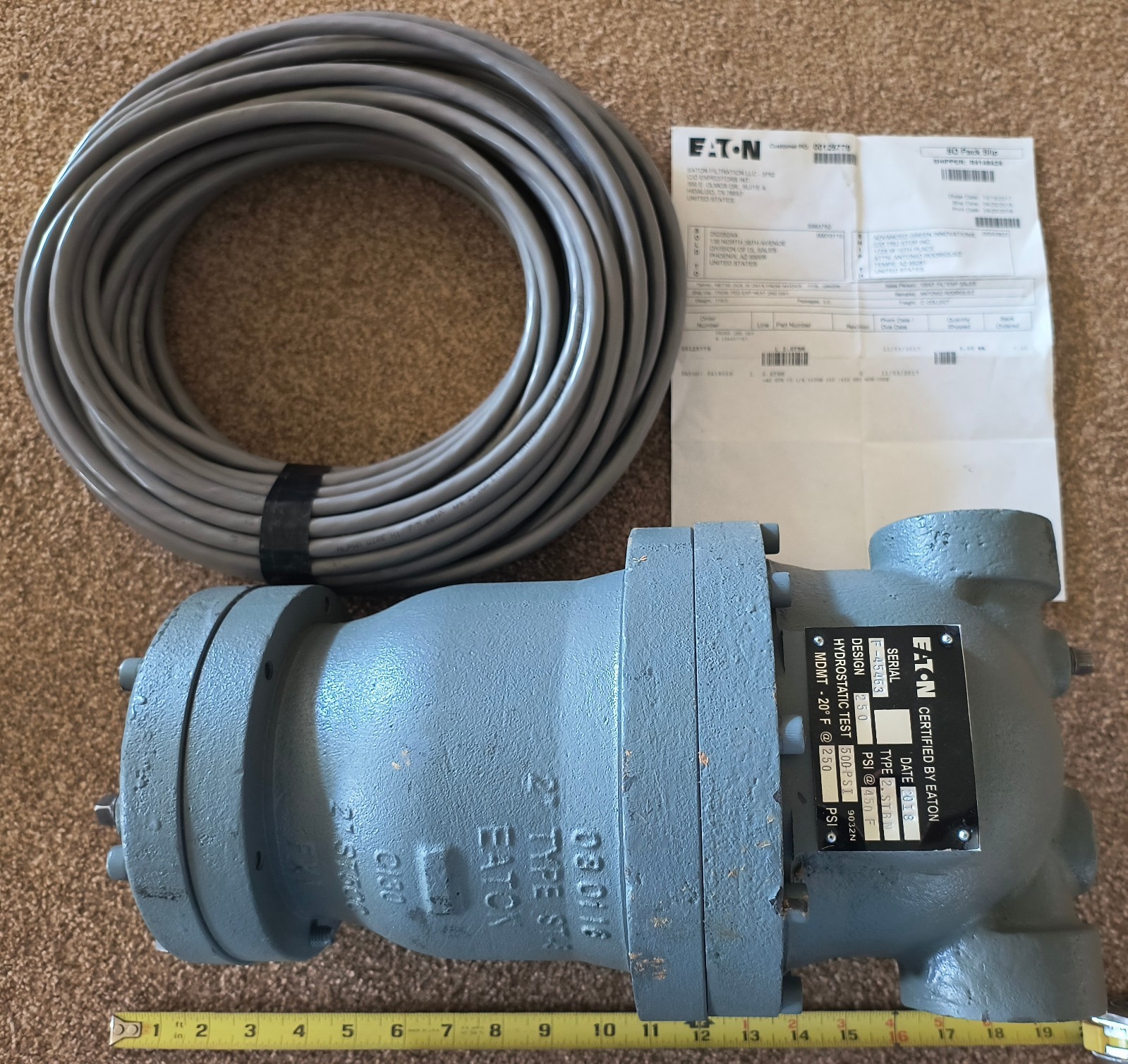 Eaton 2" Type ST Gas/Liquid Separator 2.STBN NPT New Old Stock w/100' Cable