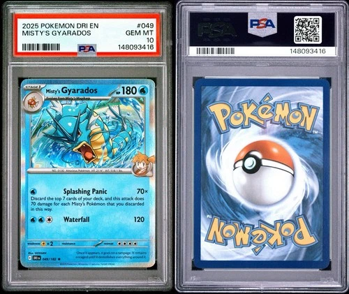 2025 Pokemon SV Destined Rivals Misty’s Gyarados Holo 049/182 PSA 10 Gem Mint