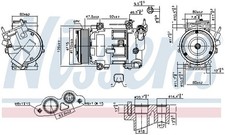 FITS MERCEDES-BENZ SLC 250 D  COMPRESSOR, AIR CONDITIONING 890606 NISSENS