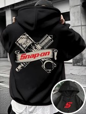 Men'S Heavy-Duty Hoodie - Full-Zip Graphic Pullover with Snap-on Tool Design