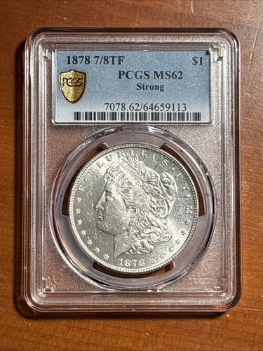 1878 7/8TF Morgan Silver Dollar Coin PCGS MS62 Strong