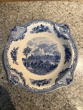 Johnson Brothers Old Britain Castle 9 Inch Serving Bowl Blue and White England