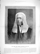 Original Old Antique Print 1886 Arthur Wellesley Peel Speaker House Commons 0