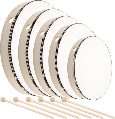 TAICHEUT 5 Pcs Hand Drum Set, 6 Inch 7 Inch 8 Inch 10 Inch 12 Inch Wood Frame