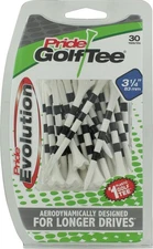 Pride Golf Evolution Striped 3 1/4" 30 Count White/Black Golf Tees New