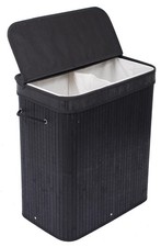 BIRDROCK HOME Double Laundry Hamper Lid And Cloth - String Handles BRD6539