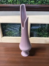 Vintage 1961 L.E Smith Lilac Swung Vase 17.5" inches MCM Rare Art Glass