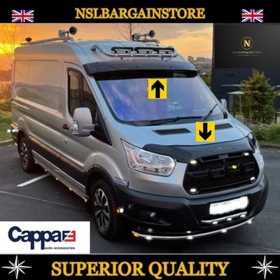 2IN1 FORD TRANSIT MK9 2019+ CAPPAFE SUNVISOR SUN VISOR & BONNET DEFLECTOR GUARD