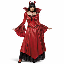 Costume Carnevale Donna Da Diavolessa Di Halloween Travestimento Diavolo Adulto