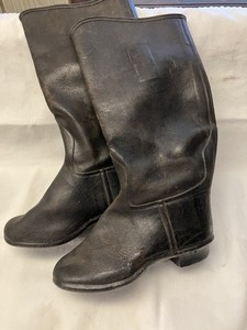 Antique Vintage Child’s  Leather Boots With Rubber Soles