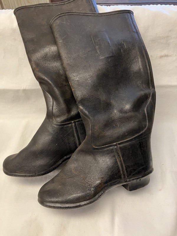 Antique Vintage Child’s  Leather Boots With Rubber Soles