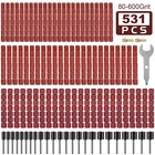 531/384Pcs Sanding Drum Nail Sander Drill Bit Kit For Dremel Accessories Tool