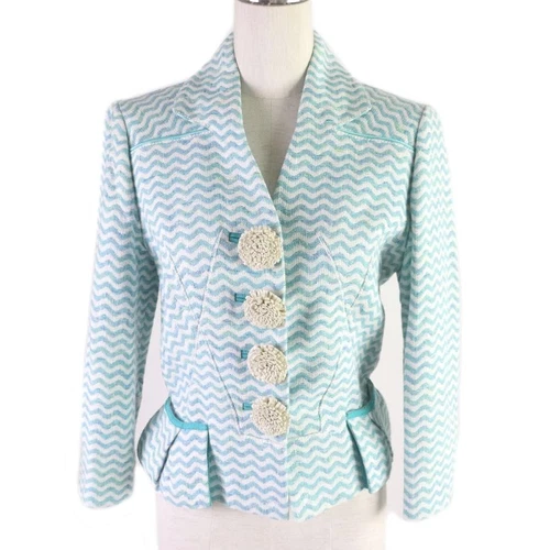 LOUIS VUITTON（LV） Bellissimo Louis Vuitton Chevron Stripe Bottone Decorativo Schienale Seta 100 Tweed Jac