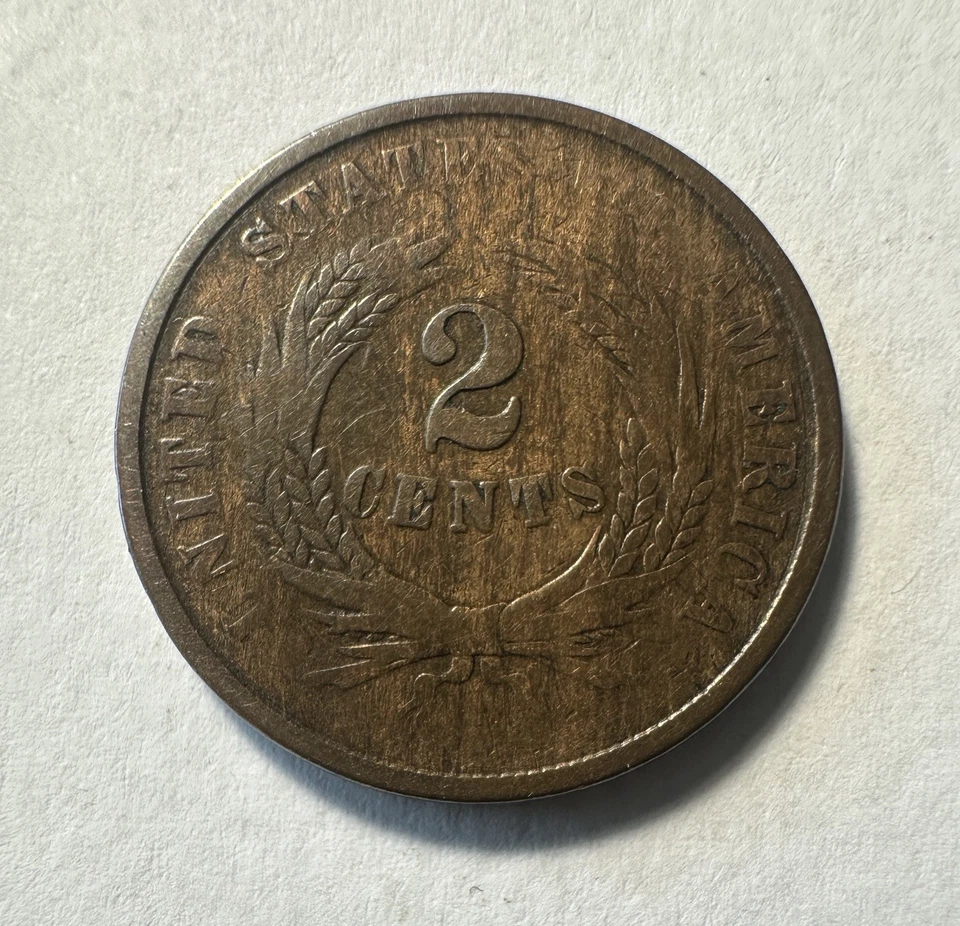 1864 Two Cent Piece 2c Large Motto - Image 2 of 2