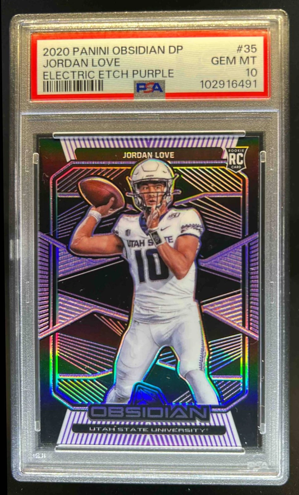 Jordan Love Panini Obsidian Draft Picks #35 Electric Etch Purple
